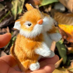 Cute Rabbit Shaped Plush Toy, Realistic Mini Artificial Rabbit, Home Decor Ornament, Ideal Easter Gift & Photography Prop