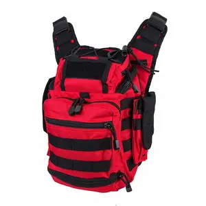 First Responder Utility Bag Shoulder Travel Organizer Bag Medic Bag- Red/ with Black Trim