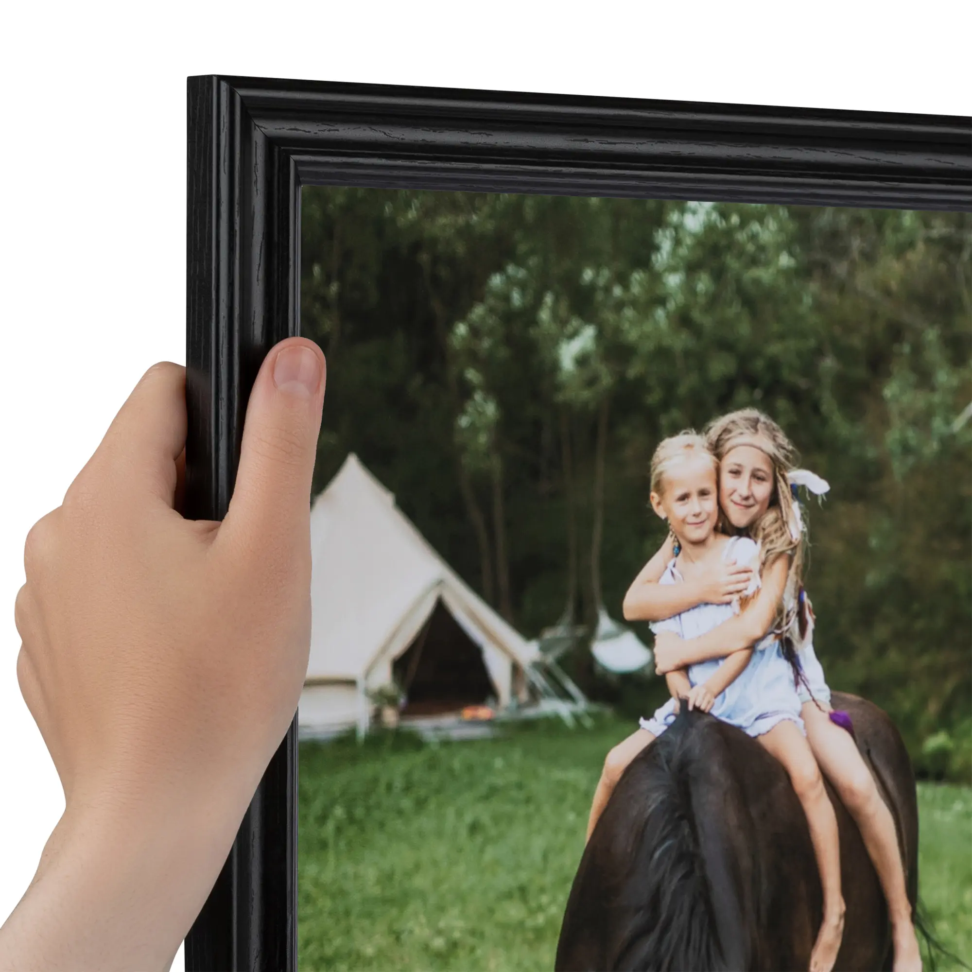 10x10 Inch Minimal Modern Wood Decorative Picture Frame – Regular Glass Photo Frame with Saw tooth hanger for Wall Decor or Room Display (60823)