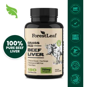 ForestLeaf Grass Fed Beef Liver Capsules, 3000mg Per Serving, Natural Heme Iron, Vitamin A, B12, CoQ10, Freeze Dried-High Absorption Formula-180 Caps ForestLeaf Grass Fed Beef Liver Capsules, 3000mg Per Serving, Natural Heme Iron, Vitamin A, B12, CoQ10, Freeze Dried-High Absorption Formula-180 Caps