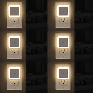 Night Light, Night Lights Plug into Wall 6-Pack, Plug in Night Light, Dusk to Dawn Nightlight Led Night Lights for Bedroom, Bathroom, Hallway Warm White Home Lighting