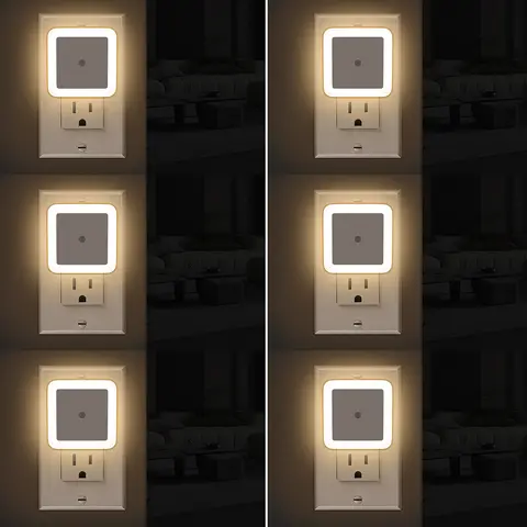 Night Light, 0.5W Night Lights Plug into Wall 6-Pack, Plug in Night Light, Dusk to Dawn Nightlight Led Night Lights for Bedroom, Bathroom, Hallway Warm White Home Lighting,baby shower gift,unique christmas gift