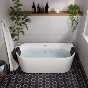 67" Freestanding Hydro Massage Whirlpool Bathtub with Center Drain 67" Freestanding Hydro Massage Whirlpool Bathtub with Center Drain