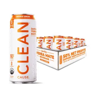 Orange Ginger Zero Calorie Organic Sparkling Yerba Mate Tea Beverage - Sugar-Free