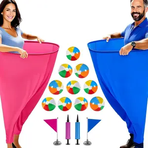 Granny Pants Yard  for Adults (40 in * 31.5 in),2Pcs Granny Pants Outdoor  with 10 Bouncy Balls,2 Pumps & Flags, Granny Pants  for Family Carnival Party Reunion Gathering(Large)