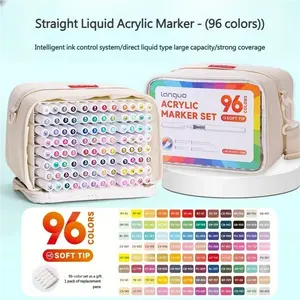 Direct Liquid Acrylic Painter Marker Set with Soft Nylon Brush Tip for Art Drawing Painting and Craft Projects Safe Non Toxic