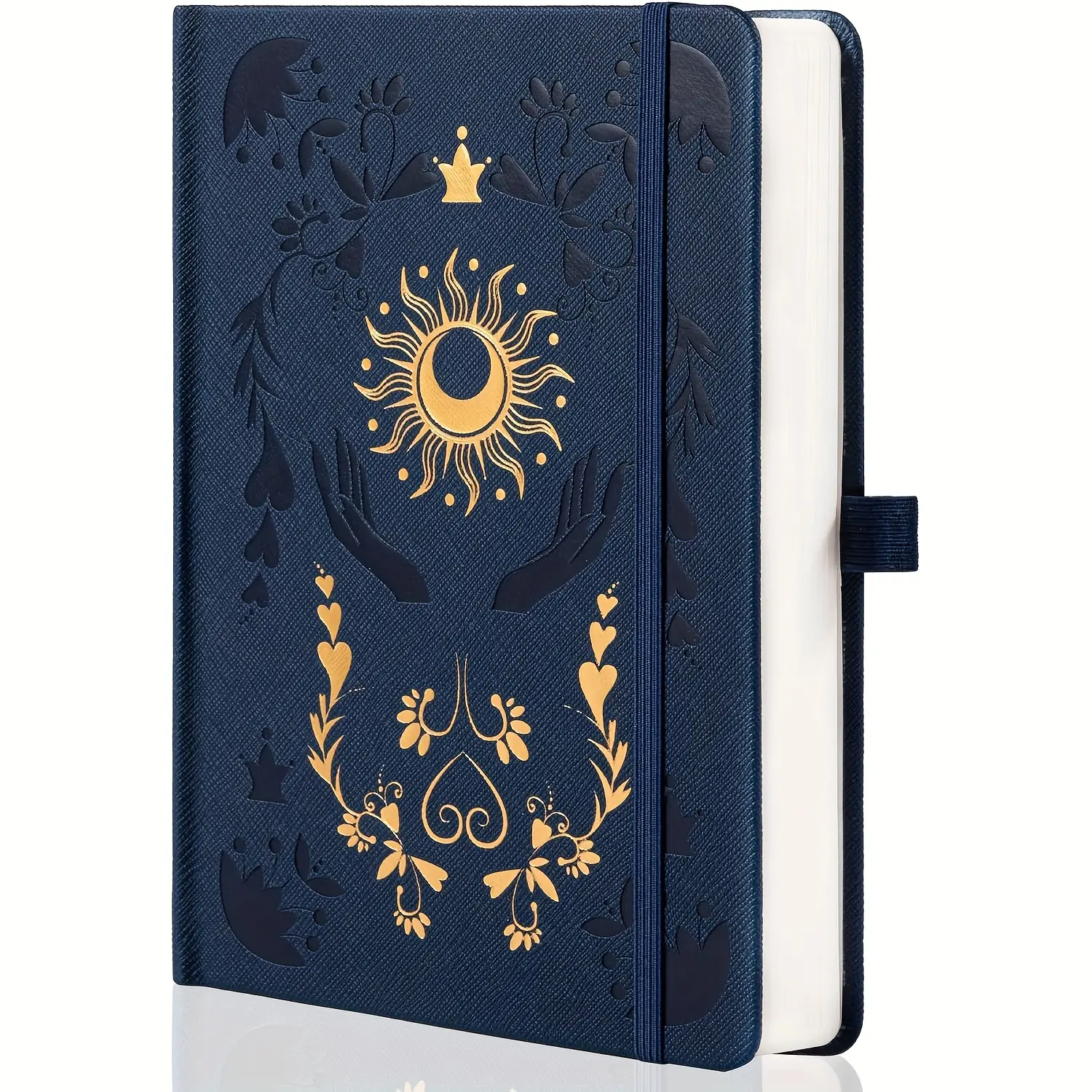 1 dot grid notebook, 100 pages, A5 medium size (5.7'' x 8.3''), leather cover, 160 GSM thick paper, suitable for bullet journaling, planning, and tracking, Dotted Notebook, Journaling Supplies