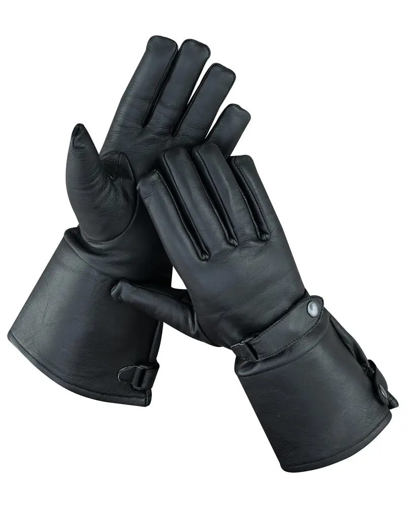 DANIEL SMART Cold Snap Cruiser Men's Gauntlet Moto Gloves, Insulated Cold Resistant Motorcycle Protective Gear with Adjustable Strap for Cyclists