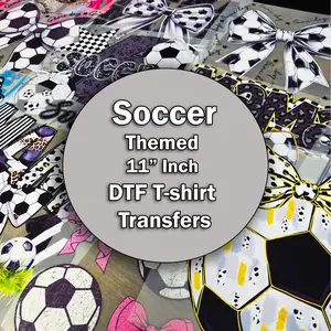 11-Inch Soccer Theme DTF Transfer – Requires Heat Press, Cricut Press or a home iron. DIY Shirts