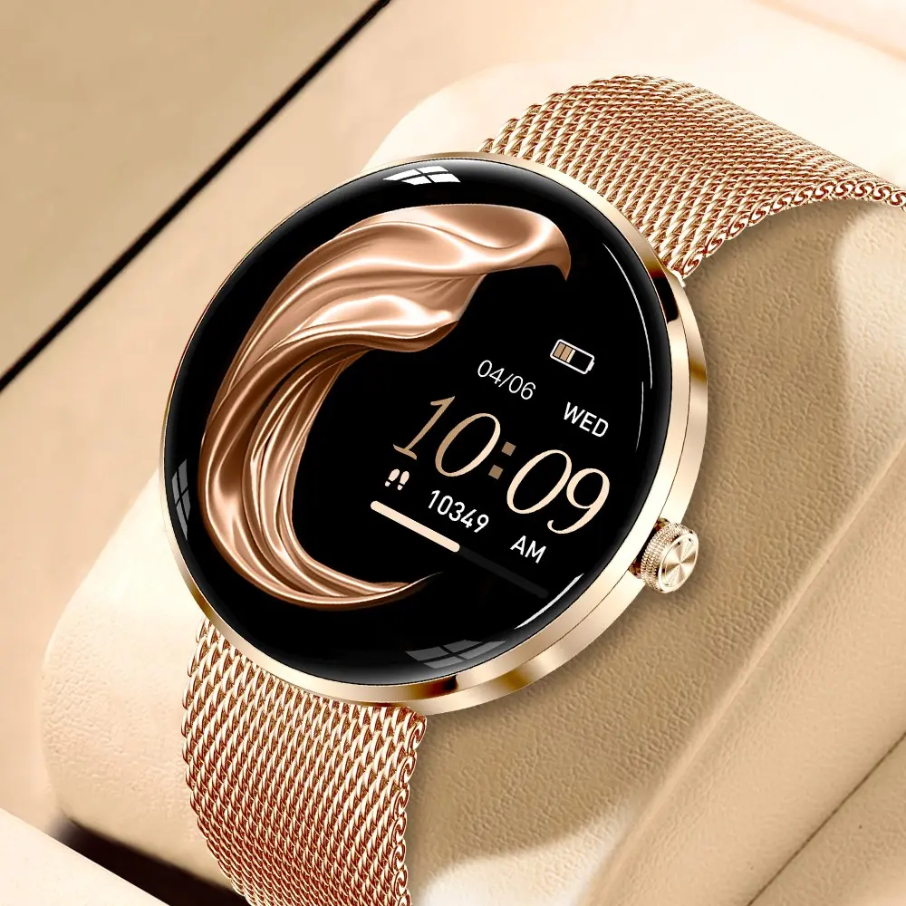 MEVADEN 8.5mm Ultra-thin Stainless Steel Waterproof Multifunctional Smartwatch with calls,1.43 inch AMOLED HD Screen, Wireless Calling Stylish Women's Watch, Fitness Smart Watches, 100+ Sports Modes Fitness Tracker Smart Watch Suitable As a Gift For Women