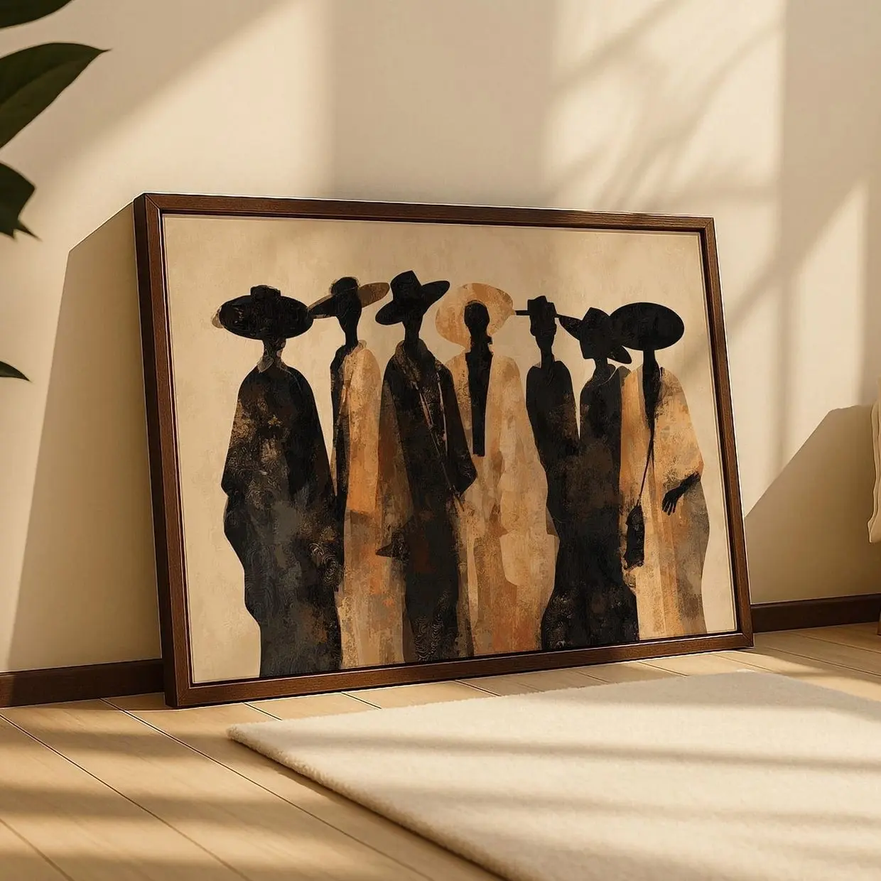 Modern Boho Afro Wall Art, Ethnic Abstract Afrocentric Painting Print, Room Decor, Unframed M