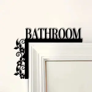 Home Decor Indoor Door Frame Hanging, Iron Art Logo (vintage Style), Bathroom Door Top Decoration, Unique Corner Accent Piece