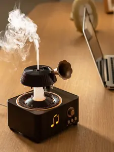 Colorful Night Light Humidifier withBluetooth-compatible Speaker,Cold MistAroma Diffuser, 9 Noise Sounds, 360oRotating Raindrop Design