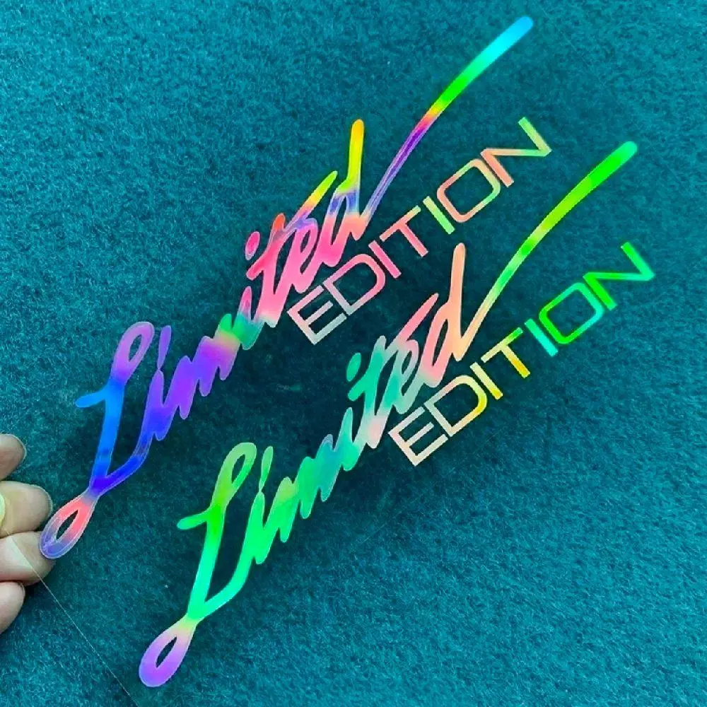 Limited Edition Reflective Car Decals - Laser-Cut PVC Stickers with Bold "LIMITED EDITION" Design, Vibrant Colors, Easy Application & Removal, Weatherproof for Cars, Motorcycles, Trucks