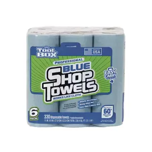Professional Blue (330Ct Total Sheets; 55Ct per Roll; 11 In. X 9 In. Sheet Size; ) 6-Pack Disposable Shop Towel TOOLBOX