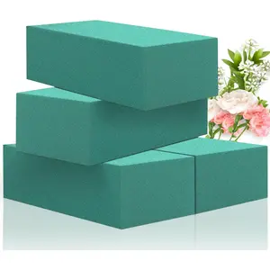 Floral Foams Blocks 4 count (7" L x 3.5" W x 2.1''H) Green Wet Dry Flower  Bricks Large Florist   for Artificial and  Flower Arrangement