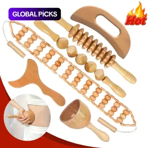 6PCS Wood Therapy Tool Set/Wooden Massage Set/Body Care/Muscle Relax / Relaxation Aid / Muscle Tension Relief/Home Massage Tools/Self Care Essentials/Wooden Massage Tool Set/Lymphatic Drainage Roller/Muscle Massage Tool Set