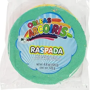 MDM OBLEAS RASPADA ARCOIRIS WHEAT FLOUR WAFERS 4.4OZ Rainbow-Colored Wheat Flour Wafer Cookies