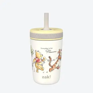 Zak Designs Kelso Kids Leakproof Tumbler with Silicone Sipper Spout - 12 Ounce Stainless Steel Cup, Insulated Drinkware with Secure Lid