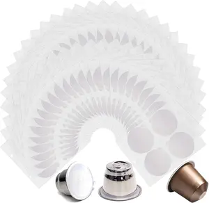 200 count Espresso Coffee Capsules Foil Seals - 37mm  Espresso  Foil Seals Stickers for   Line Machines, Capsule Seals for Refillable Coffee Pods