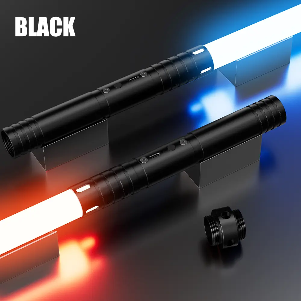 Loriixx Toy swords RGB Dueling Lightsaber Set | Metal Aluminum Hilt, 20 Colors & 4 Sounds | Durable PC Blade Light Up Sword for Cosplay & Gifts