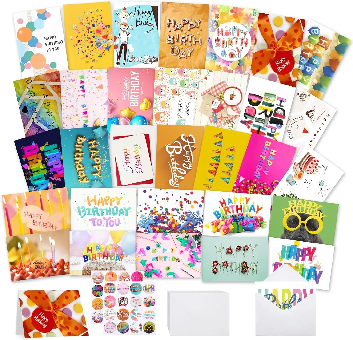 32 PCS Happy Birthday Cards Bulk with Envelopes, 4x6 Assorted Birthday Cards 32 PCS Happy Birthday Cards Bulk with Envelopes, 4x6 Assorted Birthday Cards