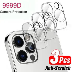 3 Pcs Full Coverage 3D HD Smartphone Camera Lens Tempered Glass Protector Accessories Compatible With iPhone16/15/14/13/12/11, Easy Installation, Anti-Scratch, Anti-fingerprint, Bubble-Free