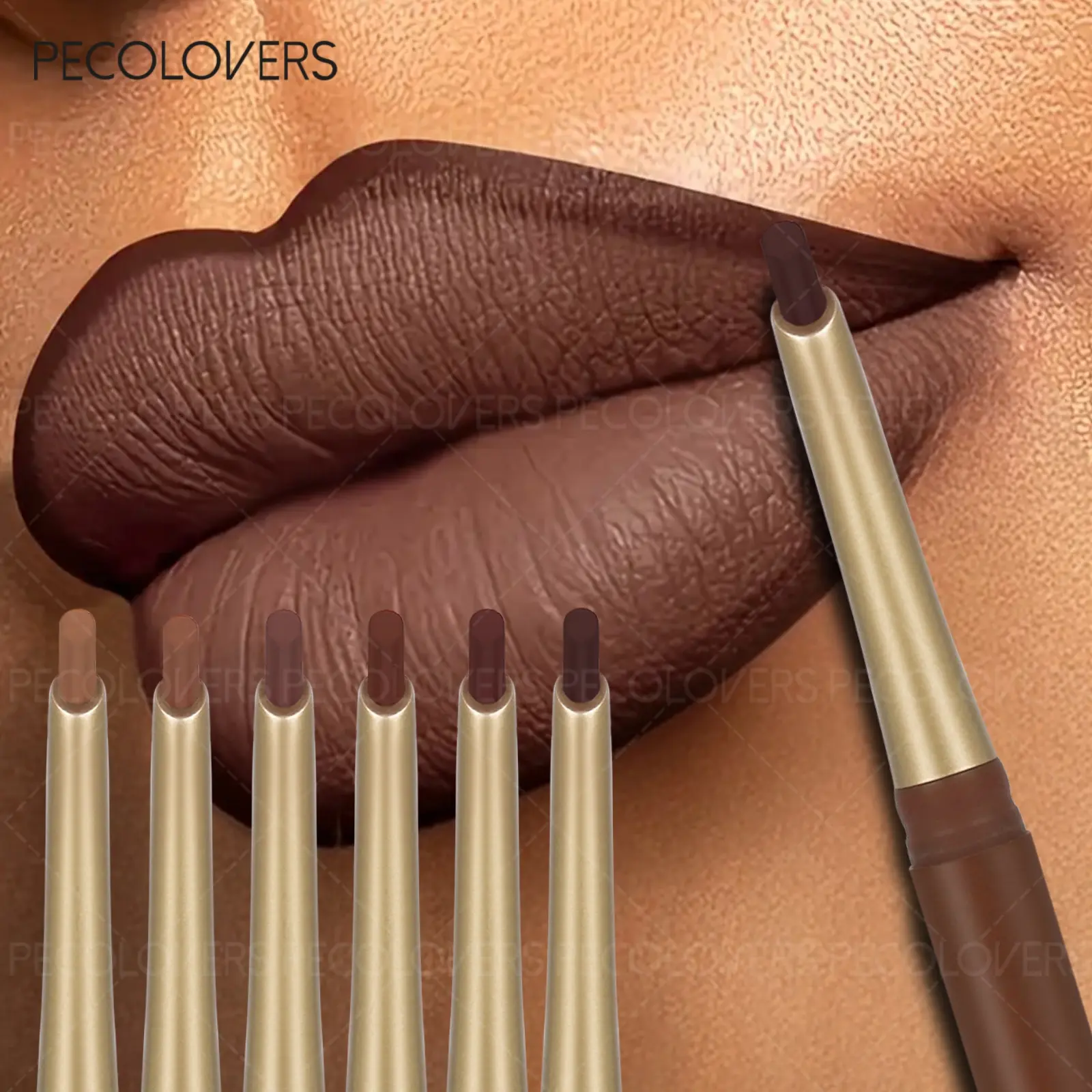 6pcs/set Waterproof Matte Lipstick Lip Liner Pencil Pen Nude Color Long-Lasting Smooth Lip Liner Ideal Gift For Mother's Day Makeup Lipliner