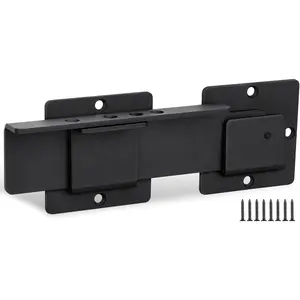 Flip Gate Latch Lock, 9" Extra Heavy Duty 4mm Carbon Steel Adjustable Door Latch with 4 Padlock Holes for Sliding Swing Gates, Outdoor Wooden Fence, Barn, Shed, Garage, Yard, Double Gate
