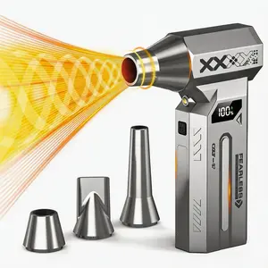 High-Speed Portable Turbo Fan & Air Duster, Rechargeable Cordless Mini Air Blower with LED Display & LED Light, 4-Speed Dust Cleaner for Computer, Keyboard, Car, Camera Lens & Home Use, Perfect Father’s Day Gift