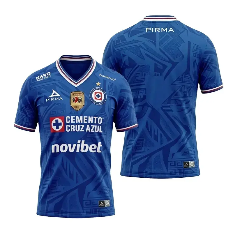 Cruz Azul Team Liga MX 2026/27 A football kit Blue with Embroidered logo and Sharp stitching Jersey, Breathable Quick Dry Short Sleeve Athletic Tops for Football Fans, Football Collectors & Streetwear Enthusiasts