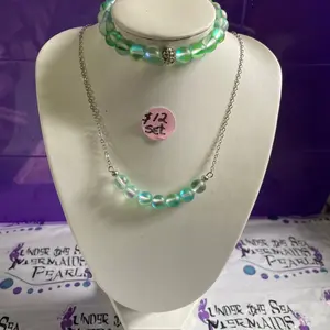 Mermaid moonstone  necklace set Female Birthday Anniversary Daily