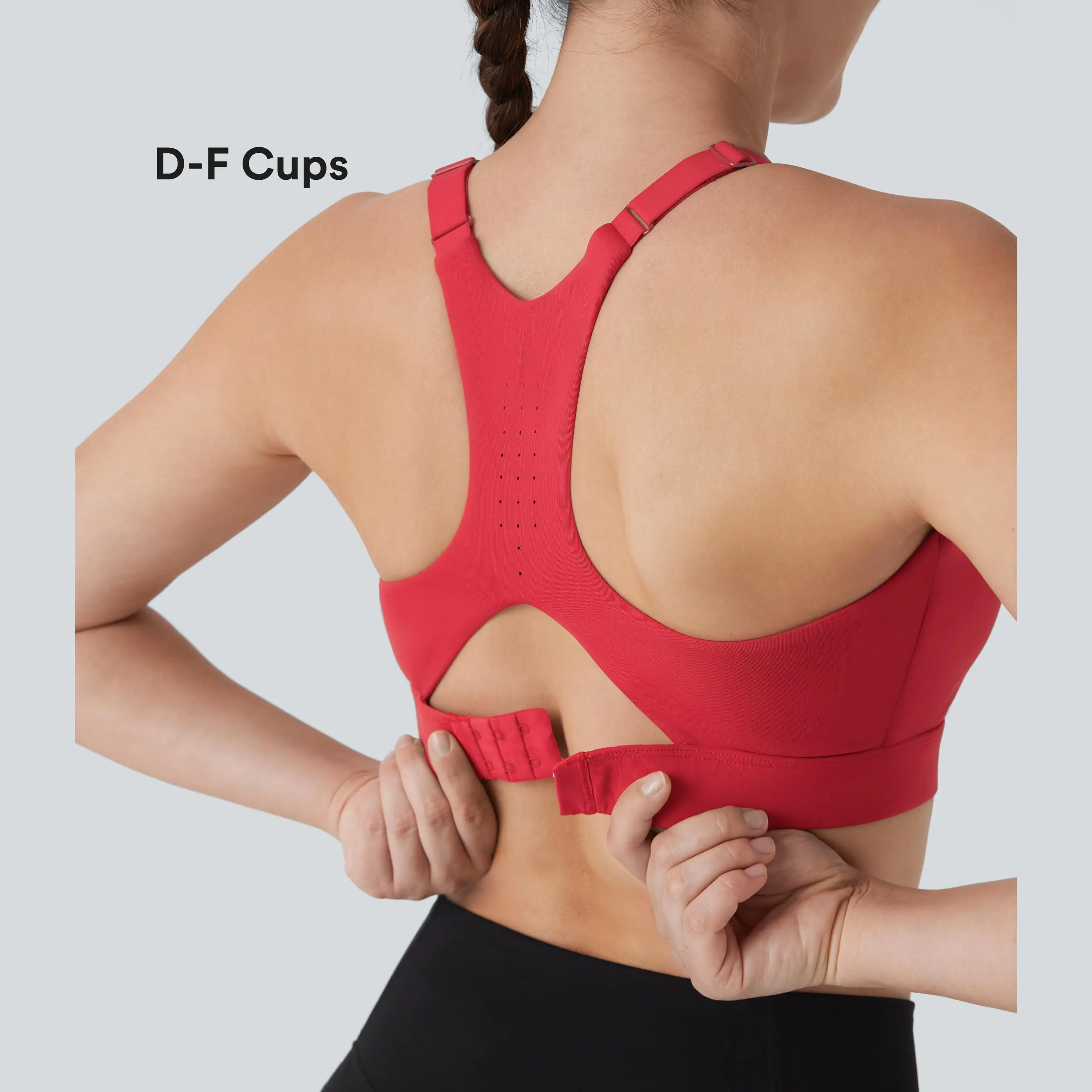 Halara SpeedWave Medium Support Molded Cups Perforated Adjustable Hook Quick Dry Training Sports Bra-D/DD/DDD/F Cups