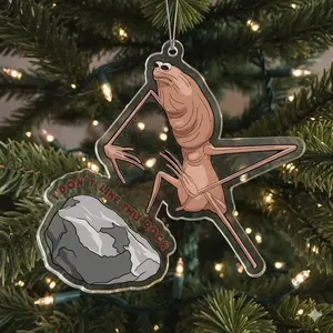 Marcus the Worm Christmas acrylic/wood Ornament, Acrylic Hanging Decor, Dye Meme Ornament, Funny Marcus Meme Ornament