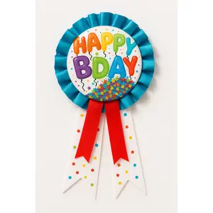 Colorful Birthday Award Ribbon