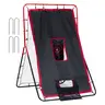 VEVOR Baseball & Softball Rebounder Net, 3.5x4.5 ft 2-in-1 Switch Hitter Pitch Trainer, Outdoors Durable Q195 Heavy-Duty Steel Frame Net with Superior Bounce, Enhances Ball Return Randomness for Fielding Practice