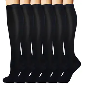 Kmhsozy 6 Pairs Pure Color Calf Compression Socks – Lightweight, Breathable & Comfortable for Running, Yoga & Daily Wear