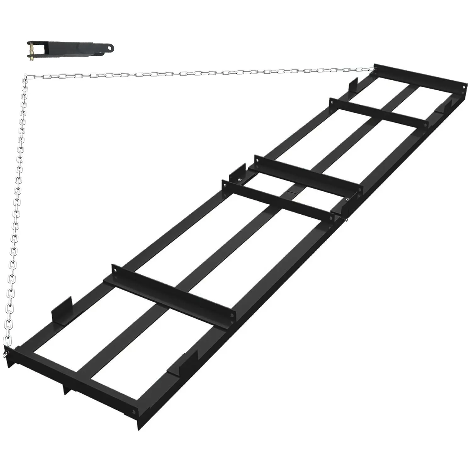GARVEE 6 FT Heavy Duty Drag Harrow Driveway Grader with Chain, Tow-Behind Power Rake for Gravel, Sand, Soil, Hay; Compatible with ATV, UTV, Tractor, Mower for Land Leveling