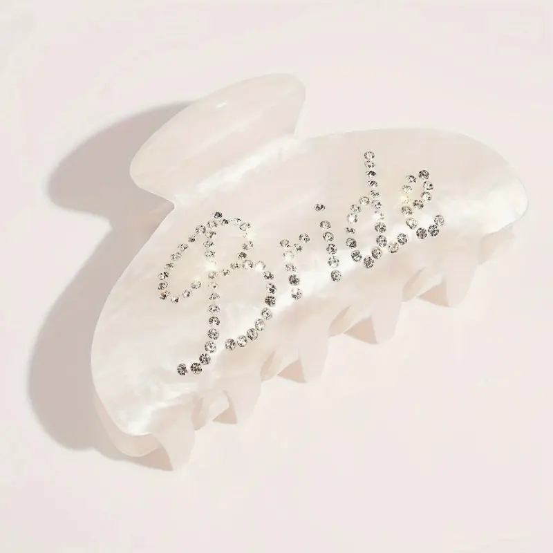 Elegant Bride Rhinestone Hair Claw Clip, Non-Slip Medium Hair Accessory, Wedding Hair Decor for Weddings & Bridal Events, Perfect Bridal Shower Gift, Bridal Hair Accessories