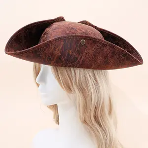 Vintage Pirate Hat Triangle Shape Party Decoration Movie Costume Funny Hat Irish Dance High Top Cap Accessory