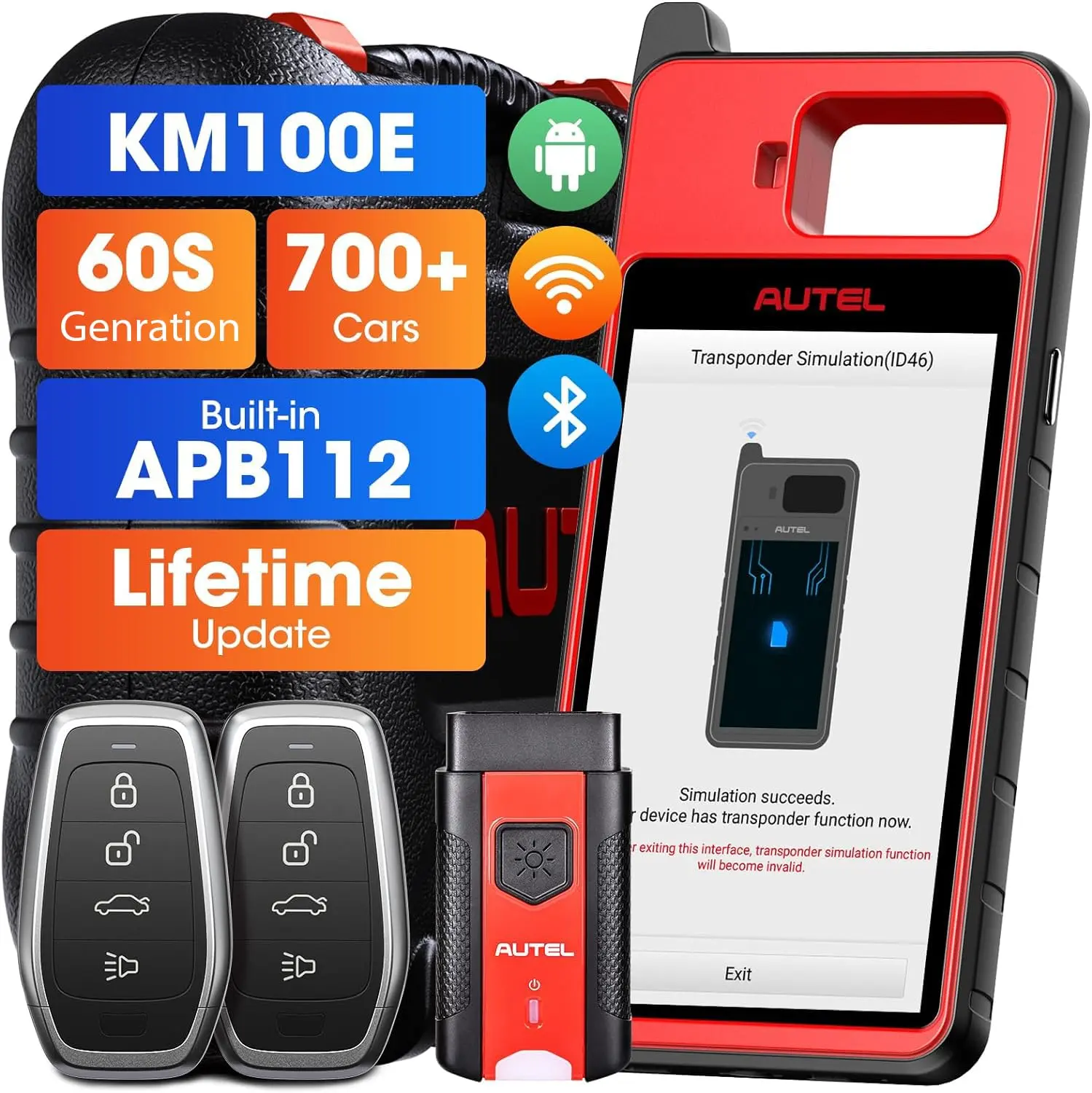Autel MaxilM KM100(E) Scan Tool,Car OBD2 Scan Tool Multilingual OBD2 Scanner with Display system diagnostic Multi-Car Key Programming, Summervibes