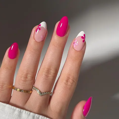 Flower Pattern Fake Nails with Nail File & Tape, 24pcs/set Short False Nails, Removable Nail Art Artificial Full Cover for Women & Girls, Nail Supplies, Flower Design Nails