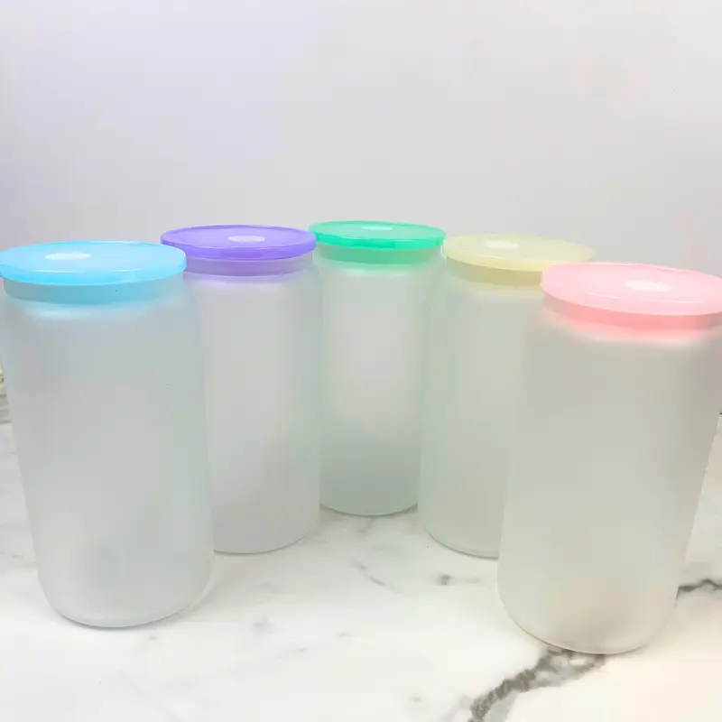 16 oz Frosted Glass, Drinkware, Tumbler, Glassware, Water Bottle, Reusable Cup, Wholesale Cups,