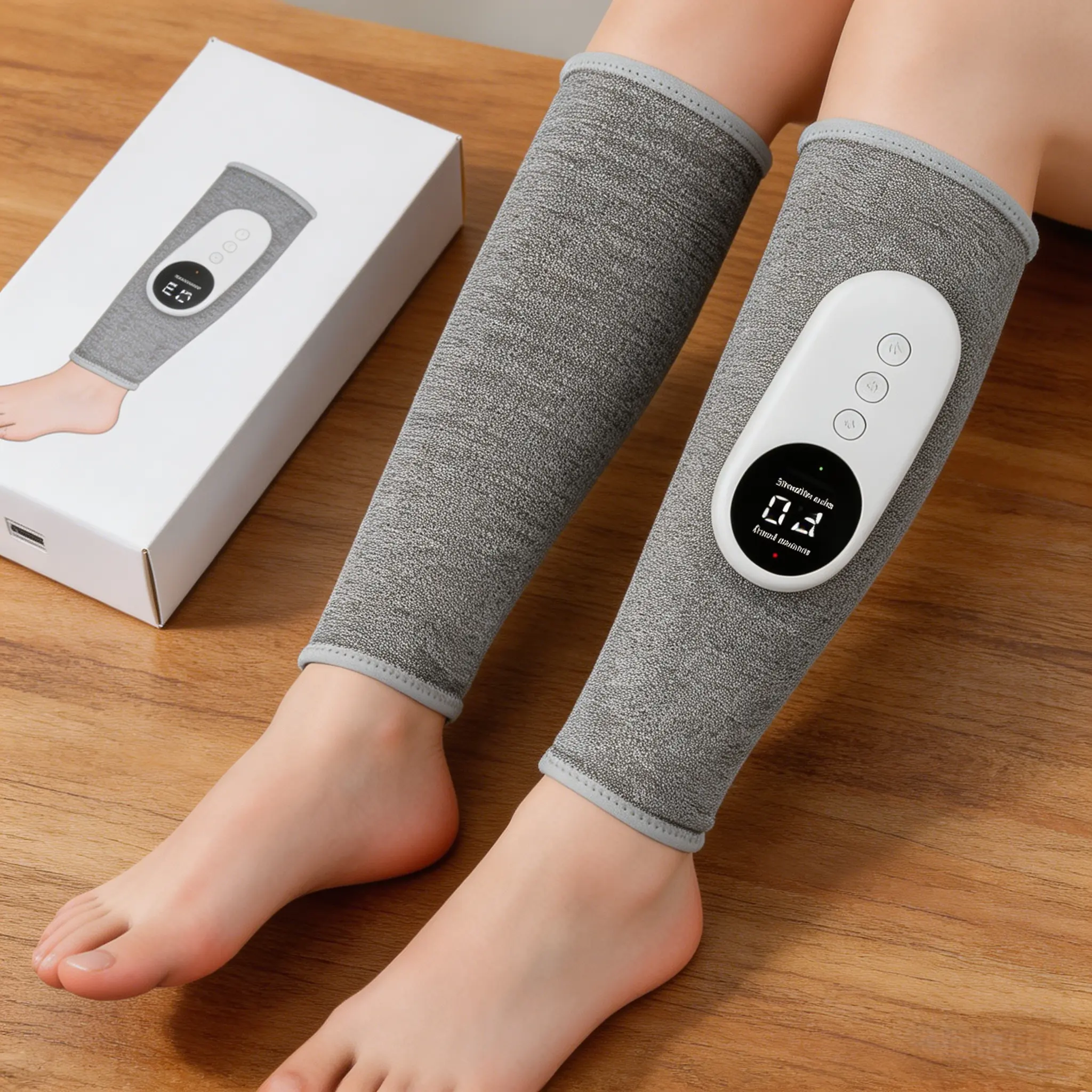 Cordless Rechargeable Heated Air Compression Calf Massager - Adjustable Portable Leg Wrap for Daily Therapy, Relaxing Muscle Relief, Gift