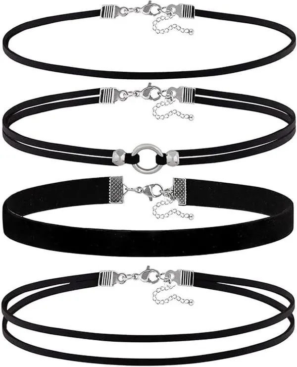 Velvet Choker Necklace for women Black Lace Choker Layered Classic Black Choker Gothic Chokers for Halloween Cosplay jewelry Gift for Women