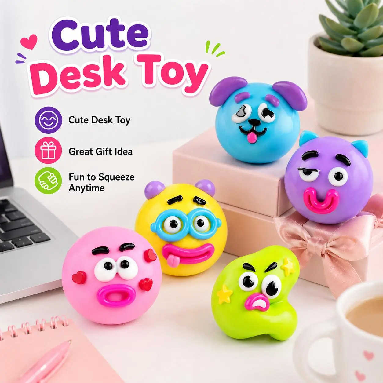 Classic Squishies Slow-Rising Dog Face Swap Smushers, Stress Relief Decompression Squeeze Toy