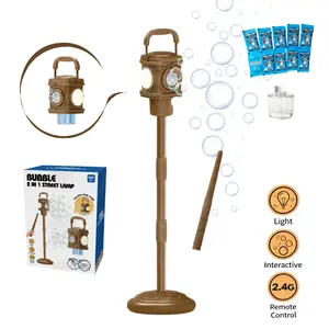 2-in-1 Automatic Bubble Machine with LED Lights 30m Remote Control Long-Lasting Fun Perfect Kids' Gift for Summer Interactive Games