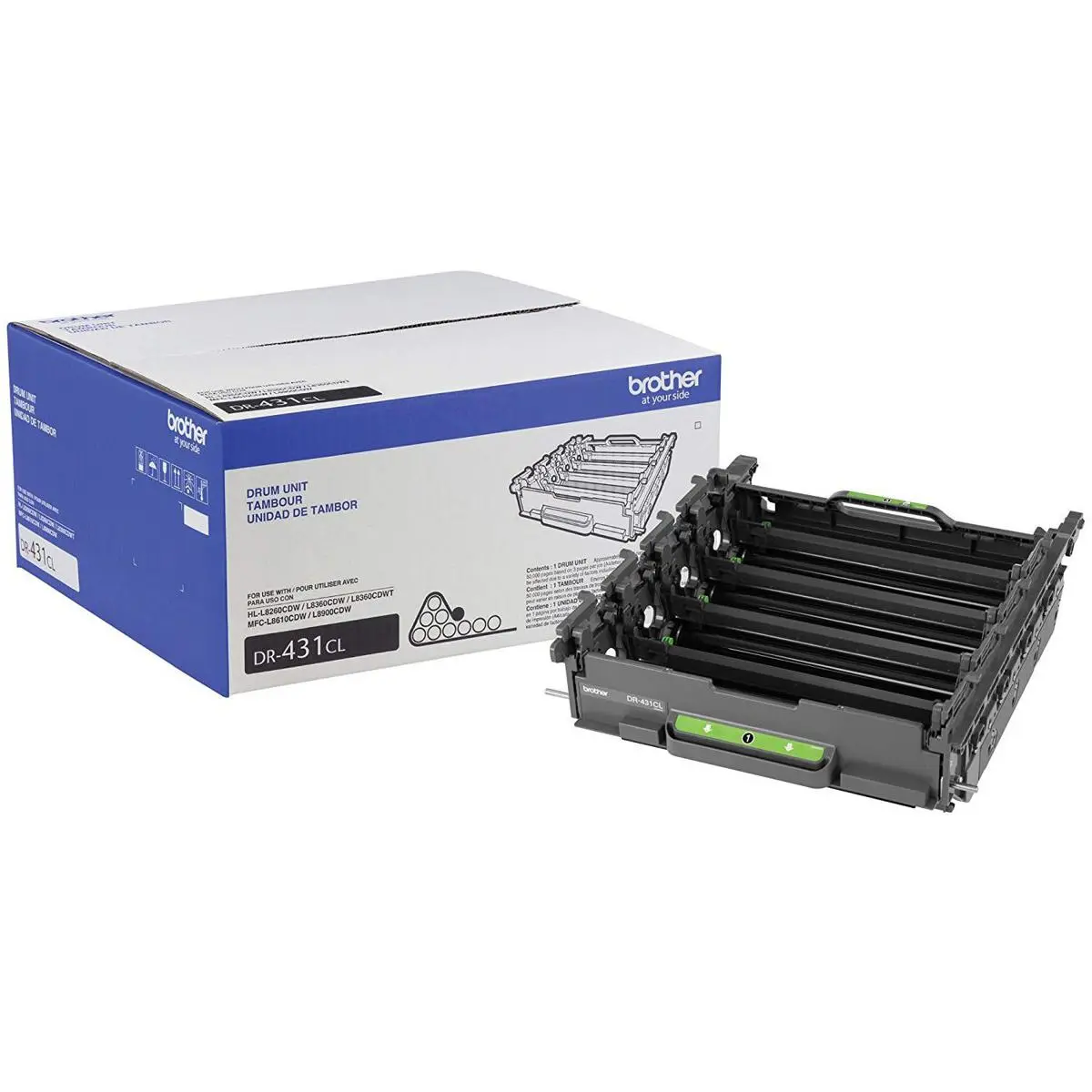 Brother DR-431CL Drum Unit for HL-L8260CDW, HL-L8360CDW, HL-L8360CDWT, MFC-L8610CDW & MFC-L8900CDW, 30000 Pages Yield, 4-Pack, High Yield, Multi-Model