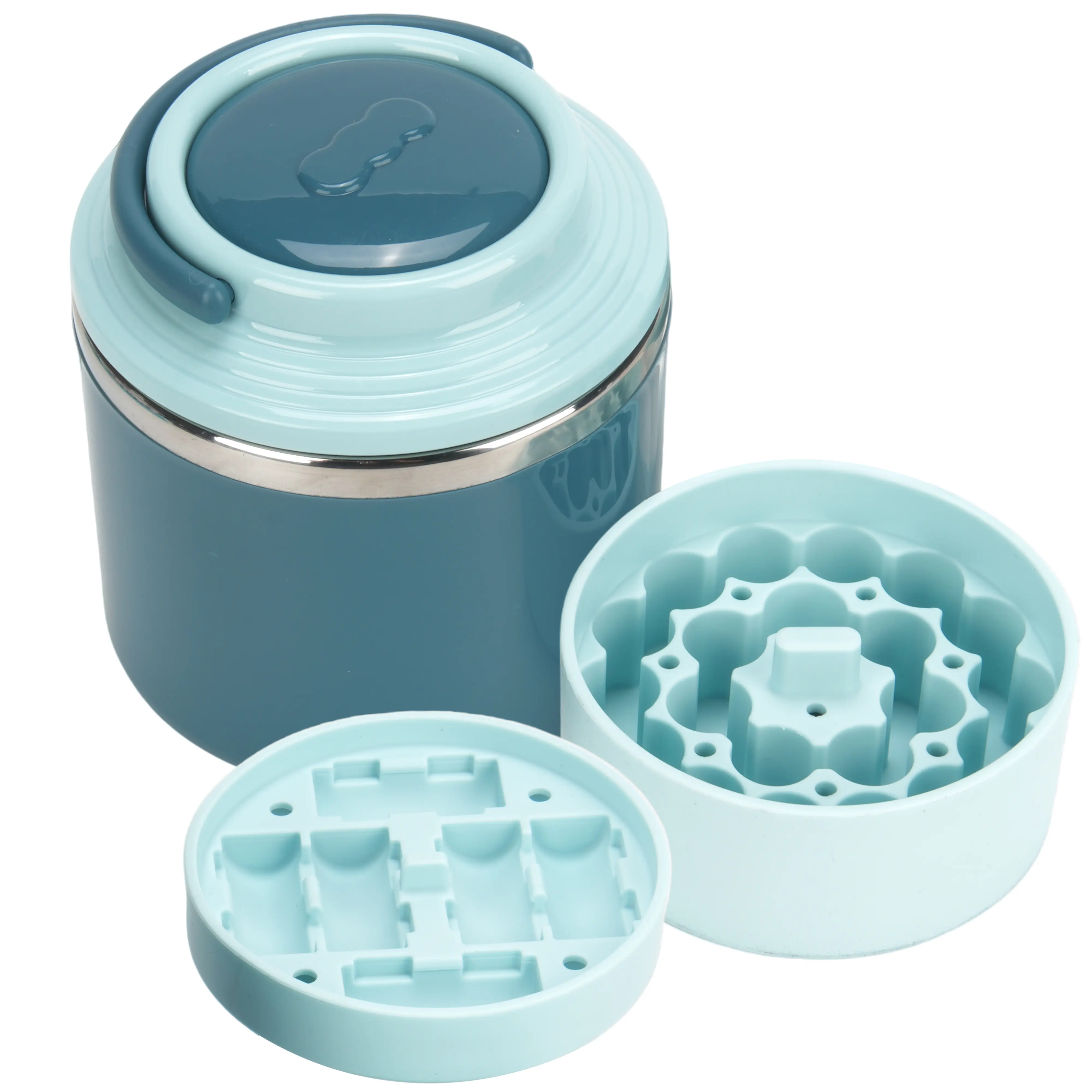 Portable Diabetic Medication Vial Storage Container Cooler - 2-Layer 28-Slot, Fridge-Safe Silicone Peptide Insert, Stainless Steel Case, Compact Slips Into Handbags, Healthcare Medicine Organizer