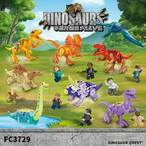 Dinosaur Building Block Toy Set, Creative Building Blocks, Tyrannosaurus Rex, Stegosaurus, Pterodactylus, Dino Park Stackable Blocks, Educational Playset, Block Figures